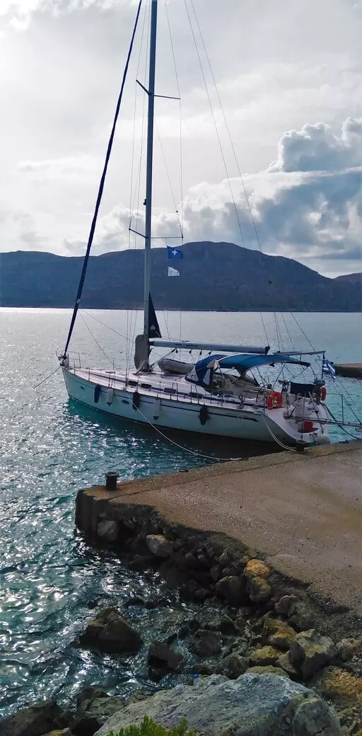 Sailing a yacht in Balos